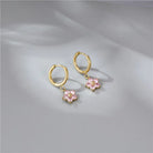 Delicate Diamond Flower Earrings -