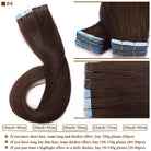 S-noilite Tape In Human Hair Extensions 2.5g/pc Straight Glue In Real Hair Extensions Human Hair Seamless Invisible Double Sides -