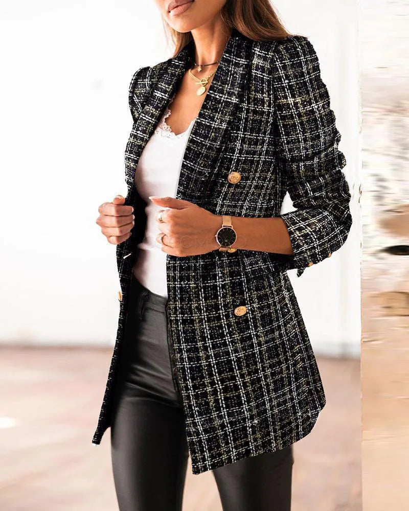 Make a statement in this double-breasted blazer—classy and confident! -
