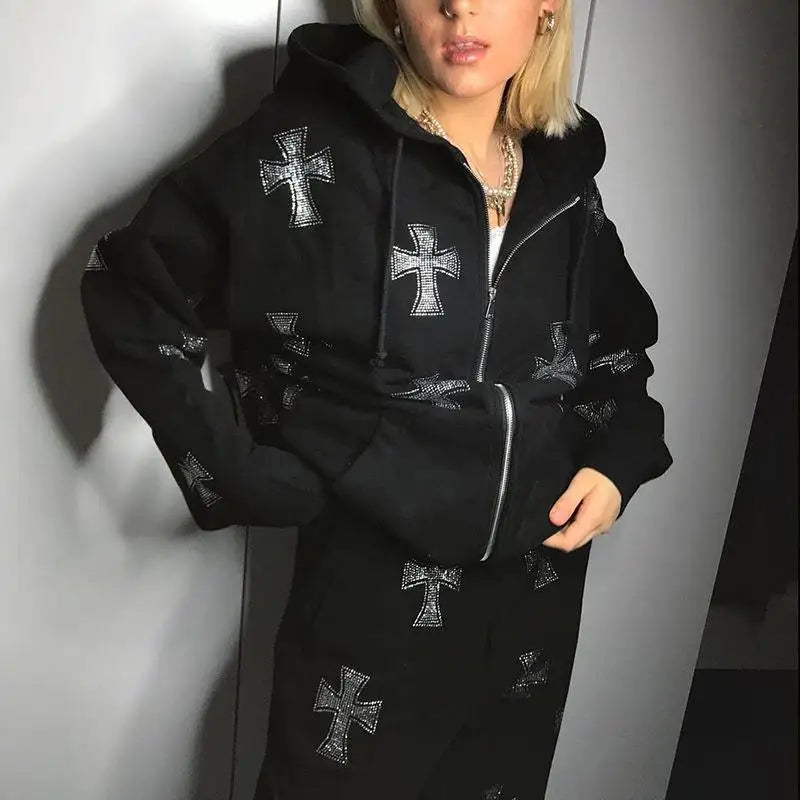 Tracksuit Rhinestone Cross -