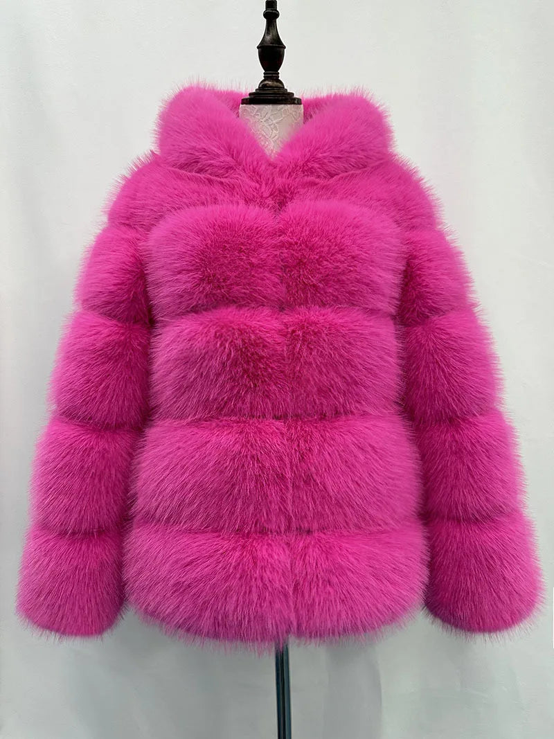 Fox Fur With Hood -