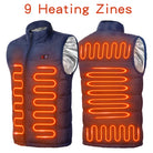 Stay warm and comfortable in cold weather with this electric heated jacket. With 9 heated vest zones and a unisex design, this heated sportswear is perfect for both men and women to stay cozy during outdoor activities in chilly conditions. -