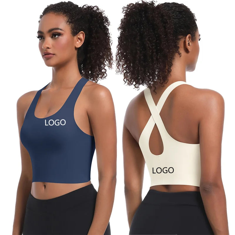 Cross Back Fitness Top High Impact Women's Yoga Sports Bra Breathable Padded Running Bra Gym Pilates Women Bra -