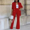 Women's Casual Blazer Wide Leg Suit -