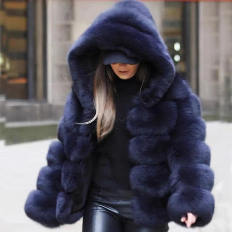 Fox Fur With Hood -