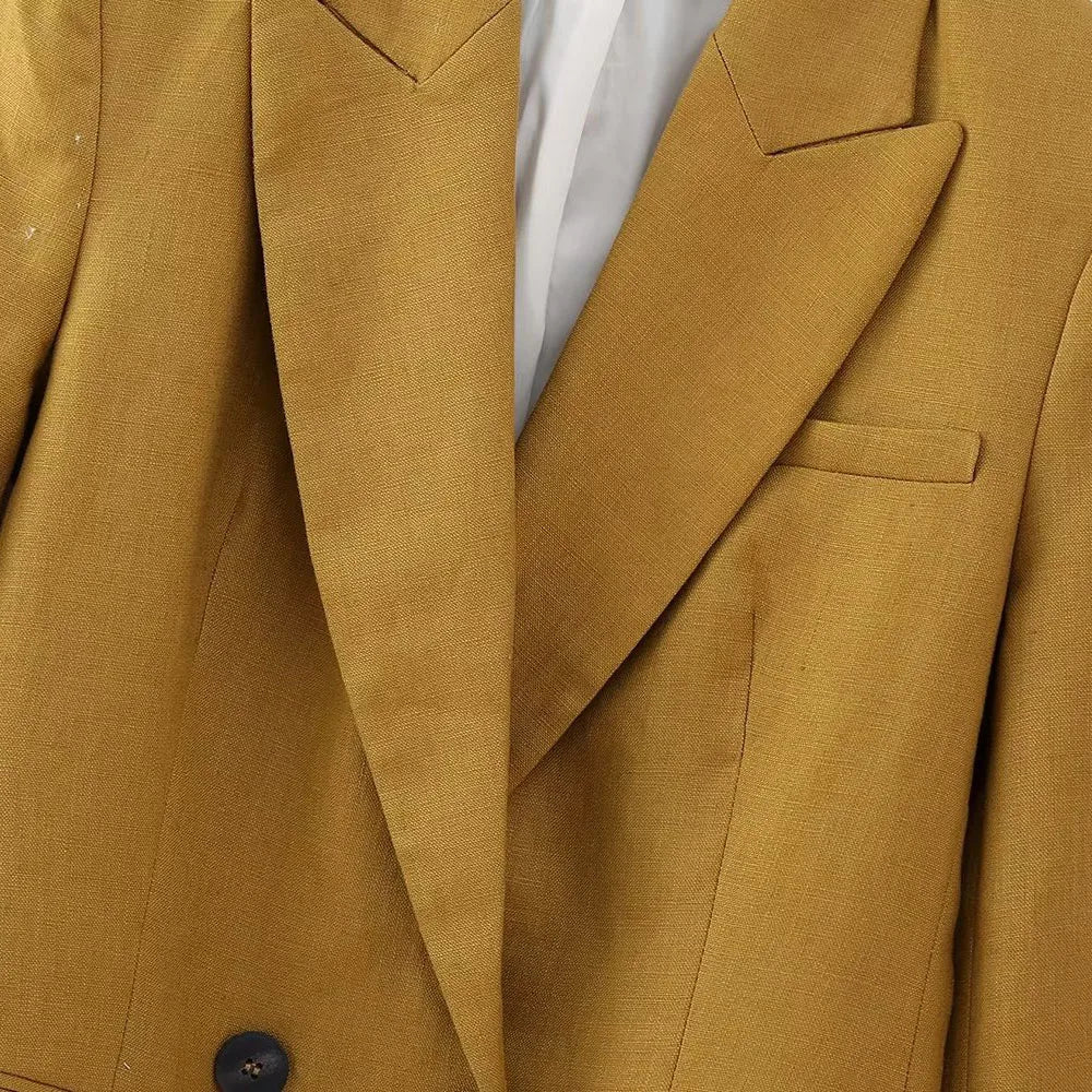 Linen Double Breasted Blazer -