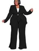 Woman Two Pieces Blazers Top and Pants Set (Plus Size) -