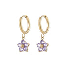 Small Fresh Delicate Diamond Flower Earrings -