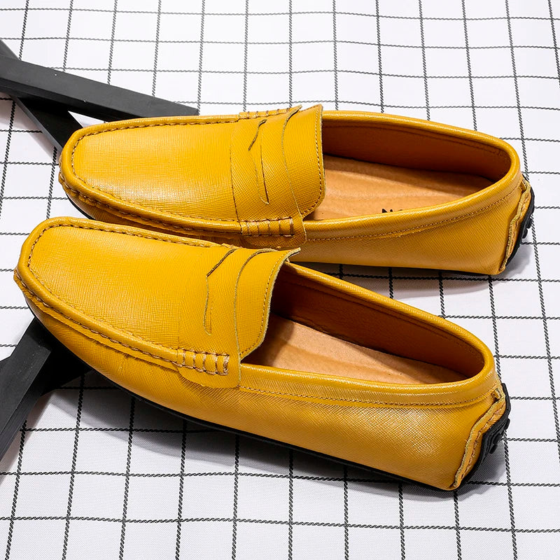 Leather Mocassines Slip Men's Shoes -