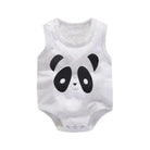 Keep your baby boy cool and comfy with this cotton sleeveles outfit featuring adorable cartoon bodysuit pajamas perfect for playtime and sleep! -