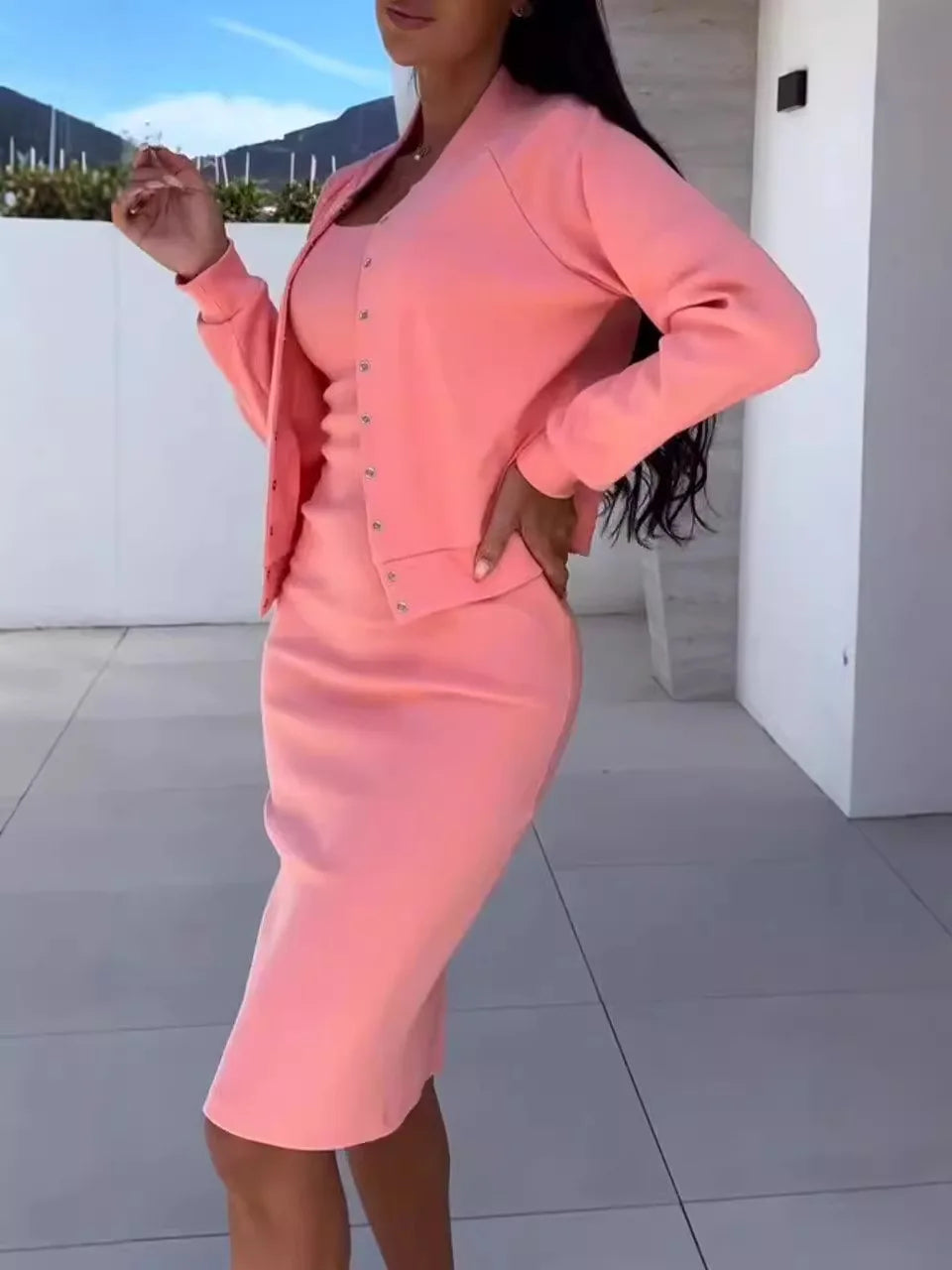 Cardigan Two Piece Set -