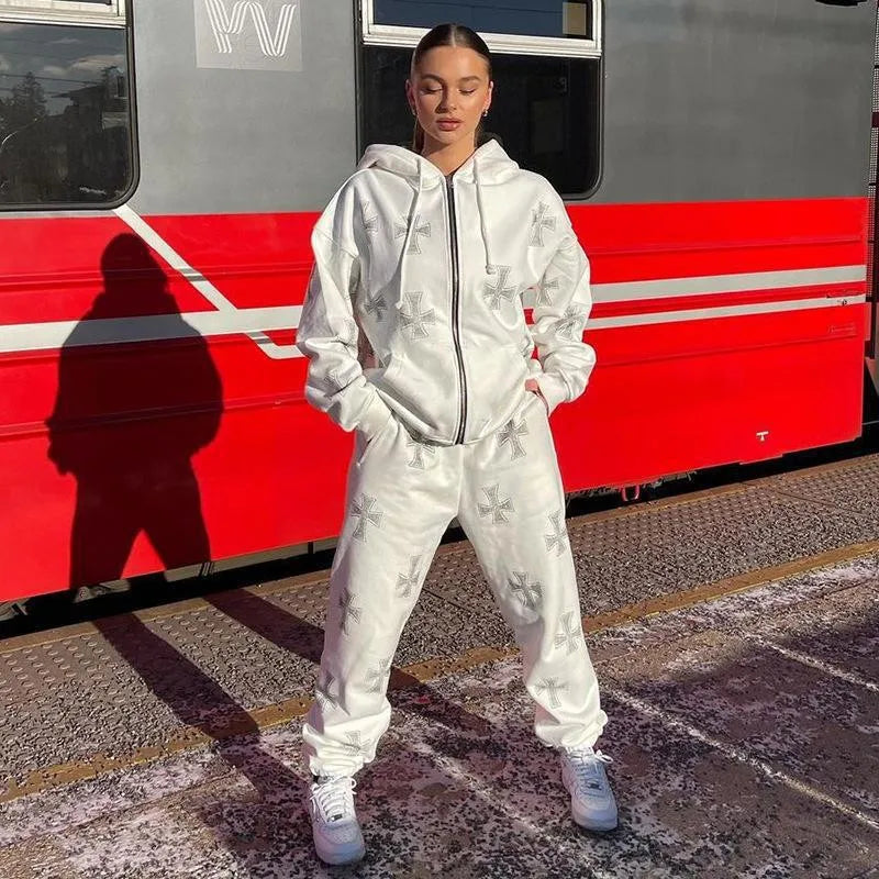 Tracksuit Rhinestone Cross -