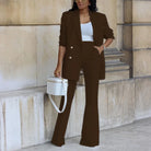 Women's Casual Blazer Wide Leg Suit -