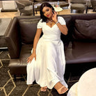 N8072 Plus Size Dresses Women Casual Summer Elegant V-Neck A-line Long Dresses Women African Dresses for Women Clothing -