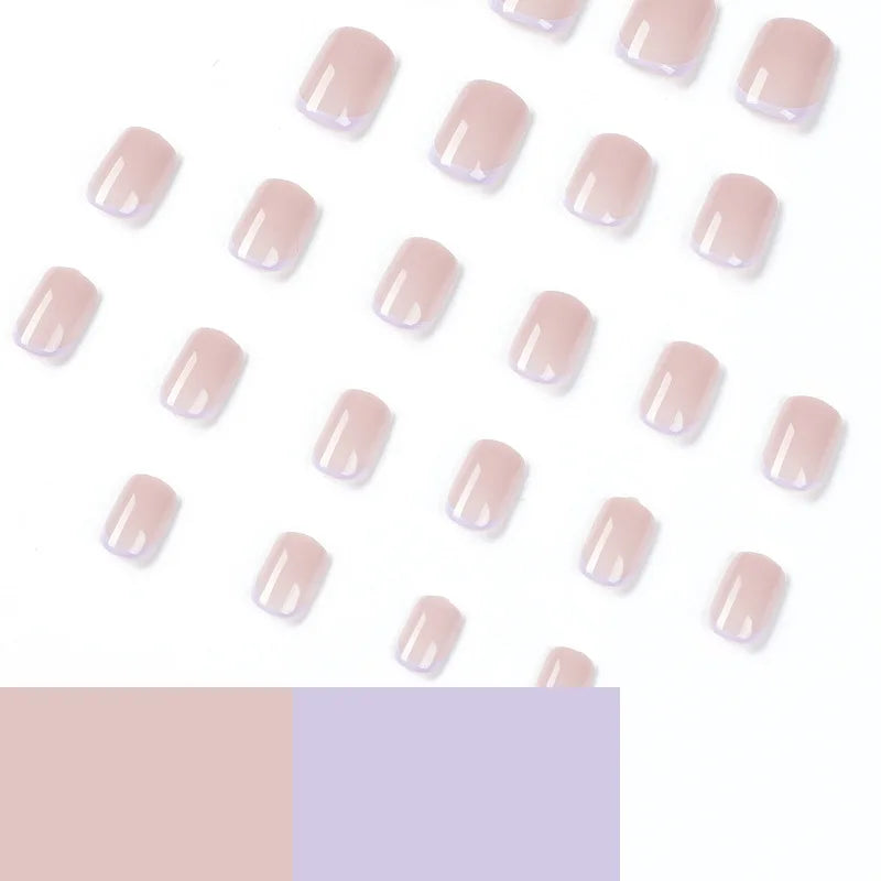 Custom Private Label Nails Luxury Short Oval Round Tips Pink Press on Nails Fake Nails -