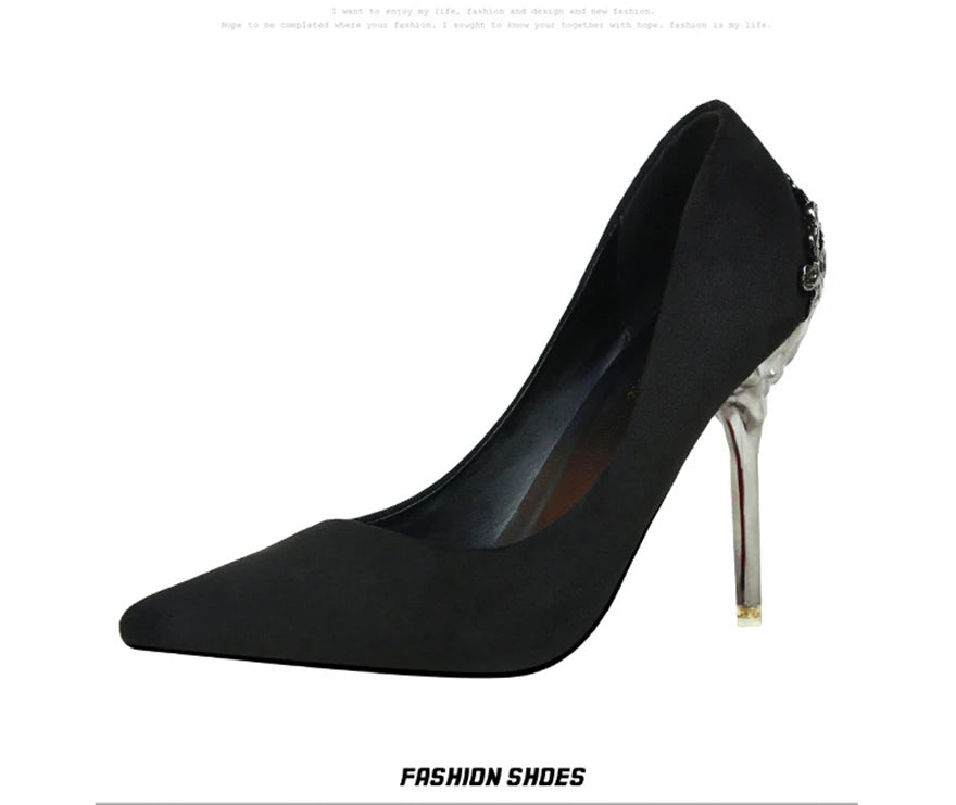 Women Pumps Red, Gol,d Pointy Toe Dress High Heel Shoes. -