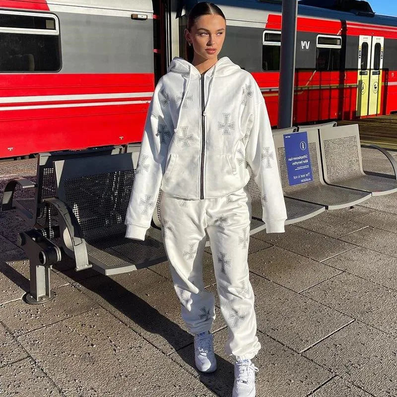 Tracksuit Rhinestone Cross -