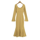 Horn Sleeve Fishtail Dress -