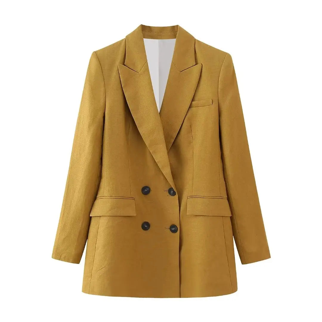 Linen Double Breasted Blazer -