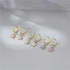 Delicate Diamond Flower Earrings -