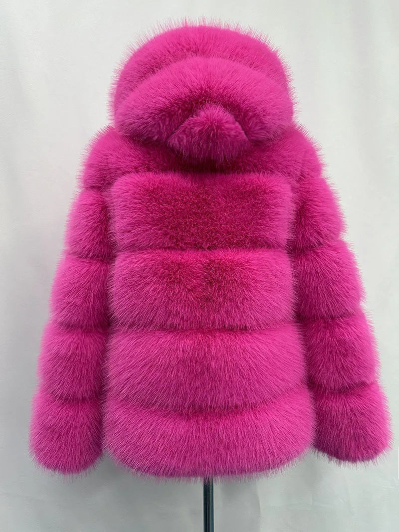 Fox Fur With Hood -