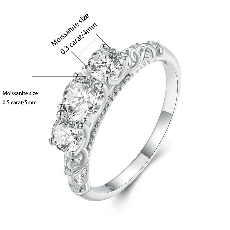 Silver 1.1ct Moissanite Ring -