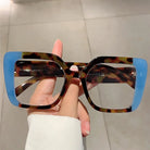New Personalized Color Blocking square Frame Glasses -