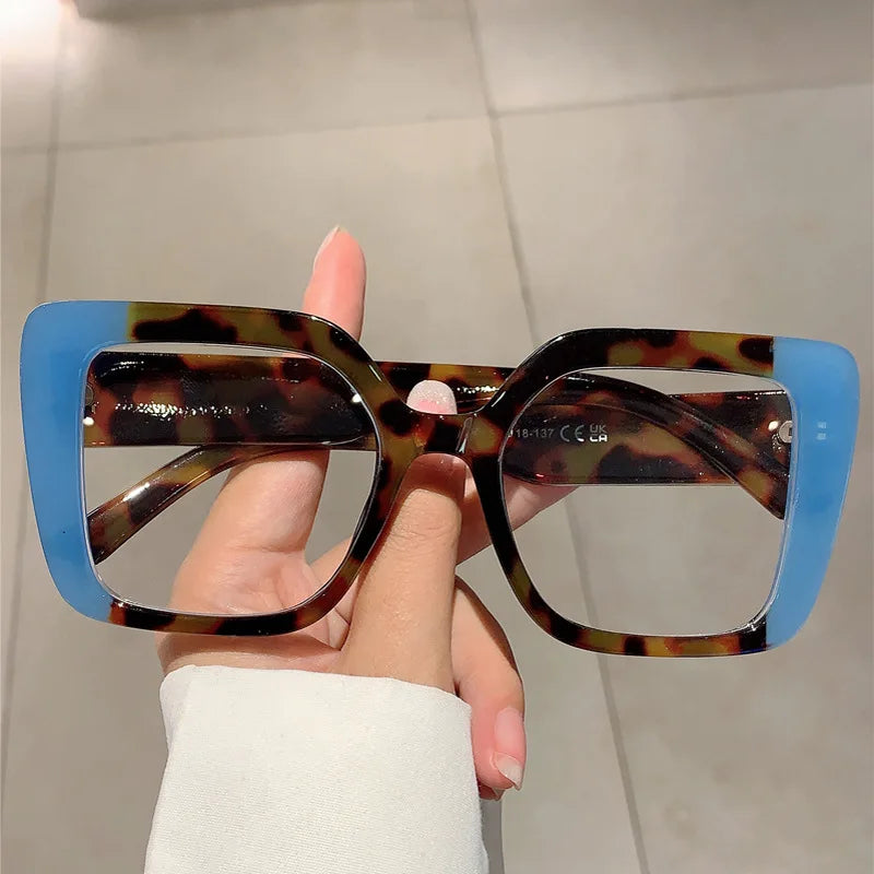 New Personalized Color Blocking square Frame Glasses -