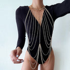 Multilayer Women Body Chain Harness Female Chest Chain Shiny Sexy Accessories Fashion Waist Jewelry Body Decoration -