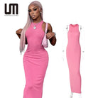 Sleeveless O Neck Bodycon Maxi Dress -