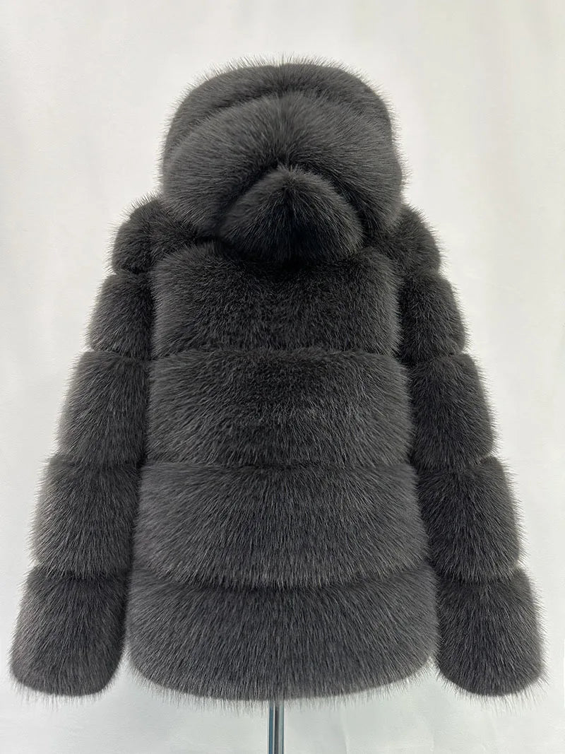 Fox Fur With Hood -