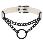 Round Layered Necklace Black Chain for Women and Men -