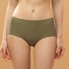 Wholesale Woman Ice Silk Panty Solid Mid-waist Seamless Laser Cut Not-trace Panty Underwear One-piece Traceless Panties -