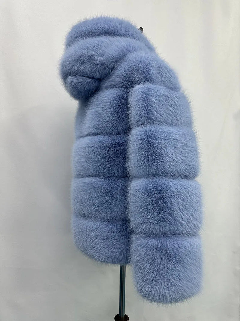 Fox Fur With Hood -