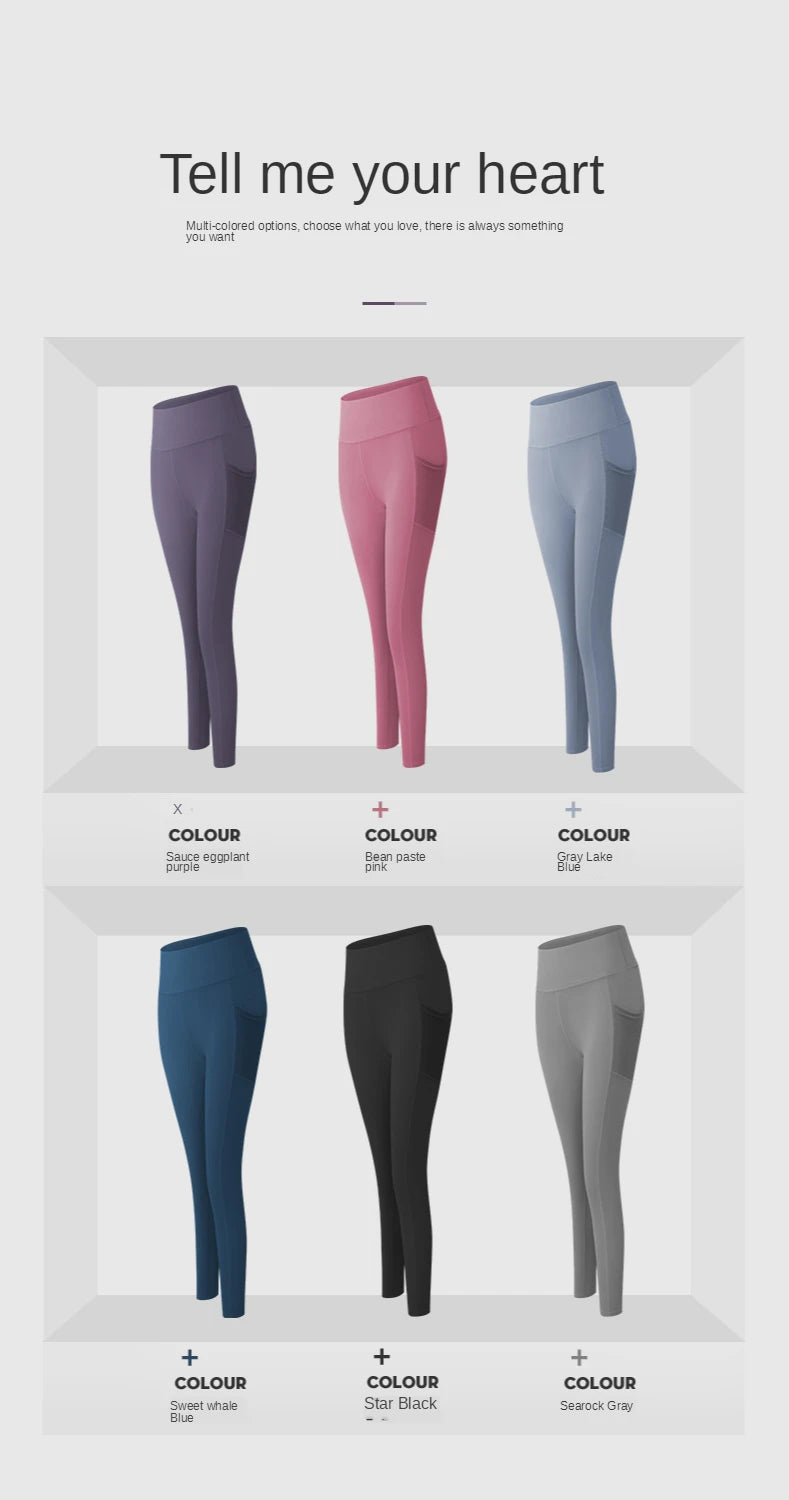 2024 Yoga Pants With Pocket Women Leggings For Fitness Nylon High Waist Long Pants Women Hip Push UP Tights Women Gym Clothing -