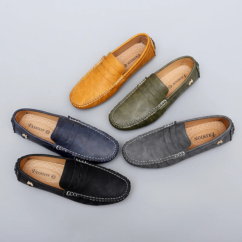 Leather Slip-On Loafers -