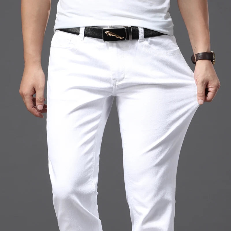 Men White Jeans Slim Fit -