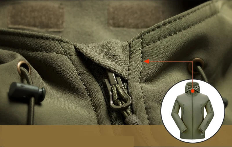 Stay prepared for any weather conditions with this tactical windproof and waterproof jacket for men. This versatile and durable jacket is perfect for outdoor activities and ensuring optimal protection from the elements. -