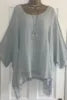 Cotton Linen Round Neck Shirt -