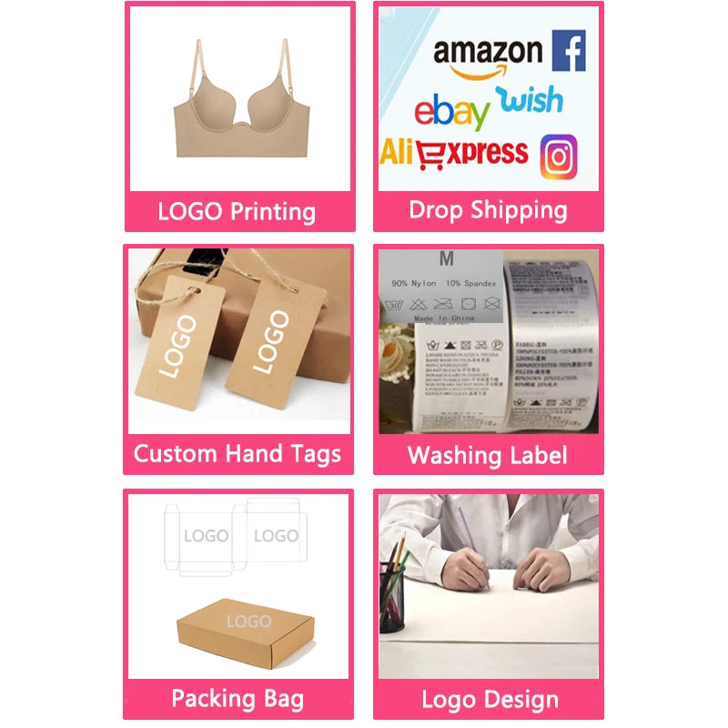 Wholesale French Style Underwire Female Small 32 34 36 38 ABC Boobs Fixed Cup Gathered U-shaped Sexy Back Push-up Lingeries Bra -