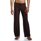 Mens Yoga Pants Elastic Waistband Fitness Training Joggers Loose Lightweight Slacks Beach Fashion Casual Sport Pants -