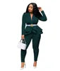 Solid Bow Ruffled Suit -