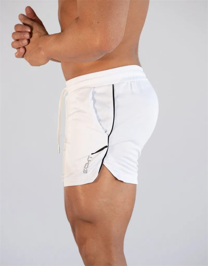 GITF Mens Gym Training Shorts Men Sports Casual Clothing Fitness Workout Running Grid quick-drying compression Shorts Athletics -