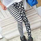 Euramerican Printing splicing Leggings Fashion Milk Silk stripe Trousers office lady pant women model Star Pants Elastic legging -