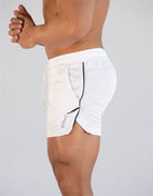 GITF Mens Gym Training Shorts Men Sports Casual Clothing Fitness Workout Running Grid quick-drying compression Shorts Athletics -