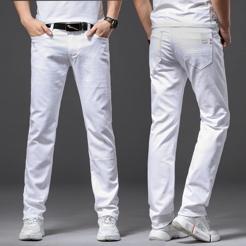 Men White Jeans Slim Fit -