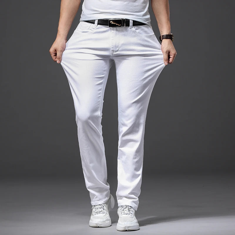 Men White Jeans Slim Fit -