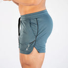 GITF Mens Gym Training Shorts Men Sports Casual Clothing Fitness Workout Running Grid quick-drying compression Shorts Athletics -