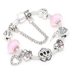 Pink Heart To Heart Beads Charm Bracelets -