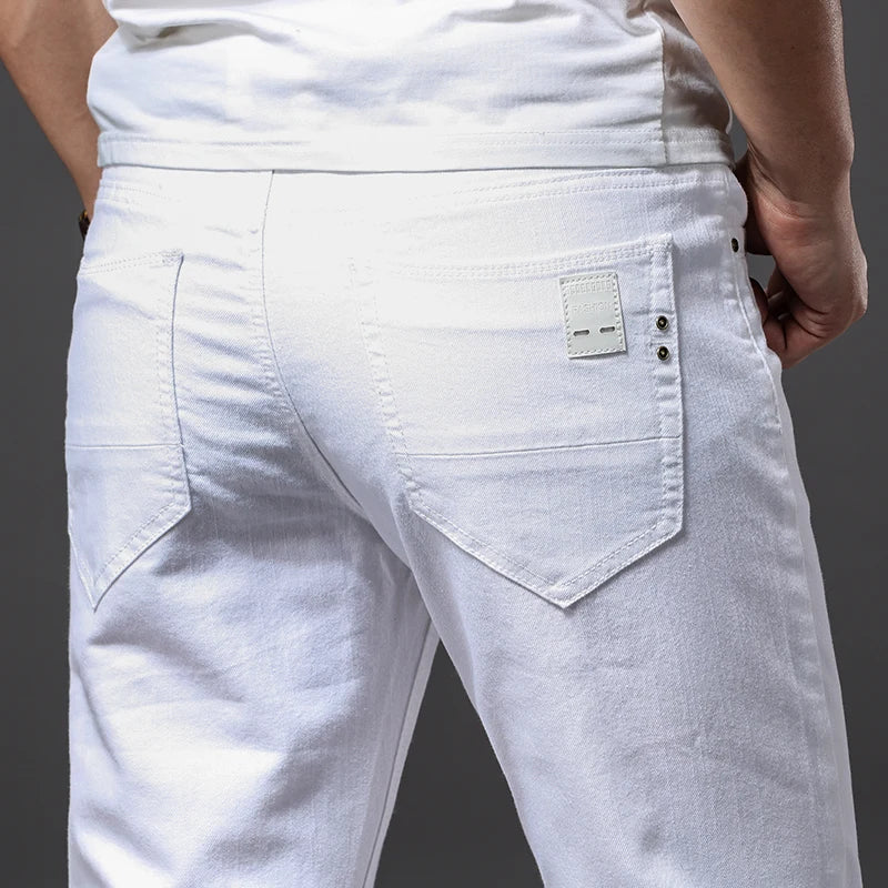 Men White Jeans Slim Fit -